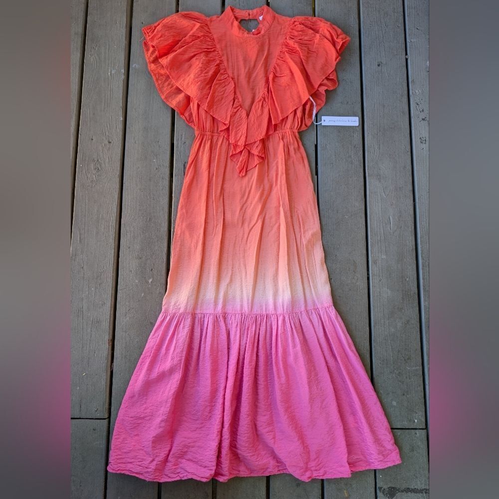 Young Fabulous & Broke Coral to Pink Ombre Maxi Dress